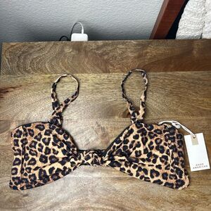 Good American leopard print bikini top 2x